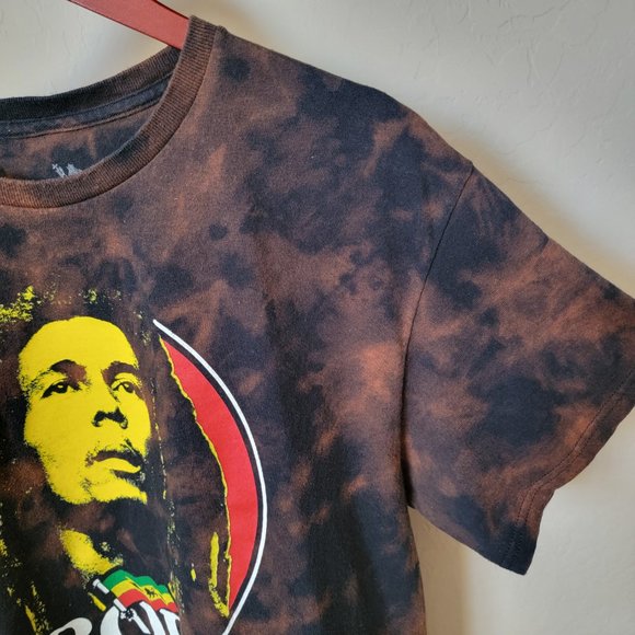 Zion Rootswear Bob Marley Custom Bleached Graphic Tee - Picture 3 of 13